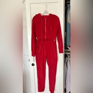 Red Women's Velour Tracksuit